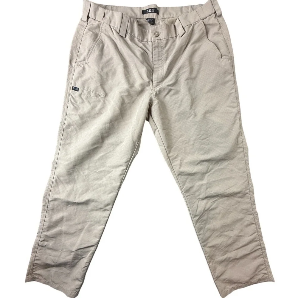 5.11 Tactical Mens 38x31 Fast-Tac Urban Pants Regular Stretch Khaki EMS Police